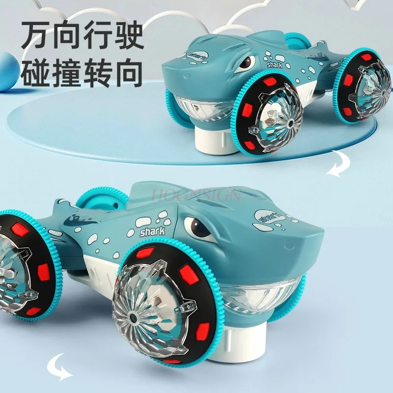 Voiture de cascade de requin électrique universelle, dérive, rotation à 360 degrés, son et lumière de requin, jouet pour garçon