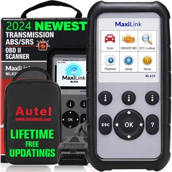 Autel ML629 OBD2 Scanner Professional Automotive Diagnostic Tool Engine Transmission ABS SRS DTC Lookup Auto VIN Live Data Test