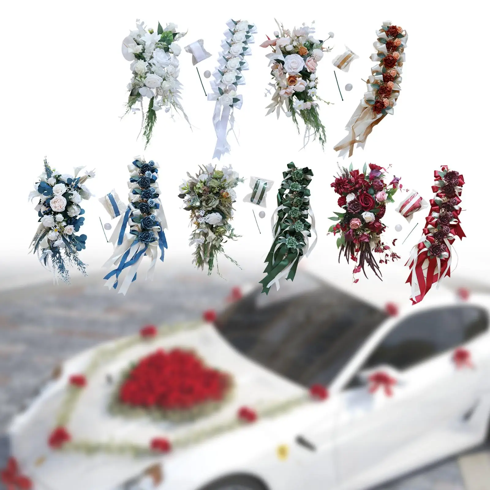 

Wedding Car Decoration Set Bouquet Set Realistic Creative DIY Simulation Flowers for Party Holiday Ceremony Events Accessories