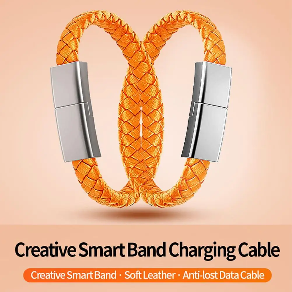 Portable USB C to USB C Bracelet Cable Fast Charge Type C Charging Cord Bracelet for Samsung Huawei Xiaomi iPhone 15 16