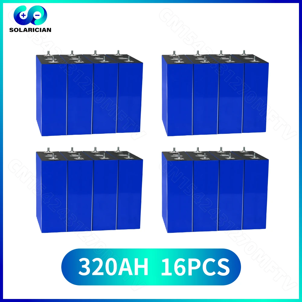 8000 Cycli Grade A 320Ah LiFePO4 Batterij 3.2V Lithium-ijzerfosfaat Oplaadbare Mobiele DIY 12V 24V 48V RV EV Golfkar Solar