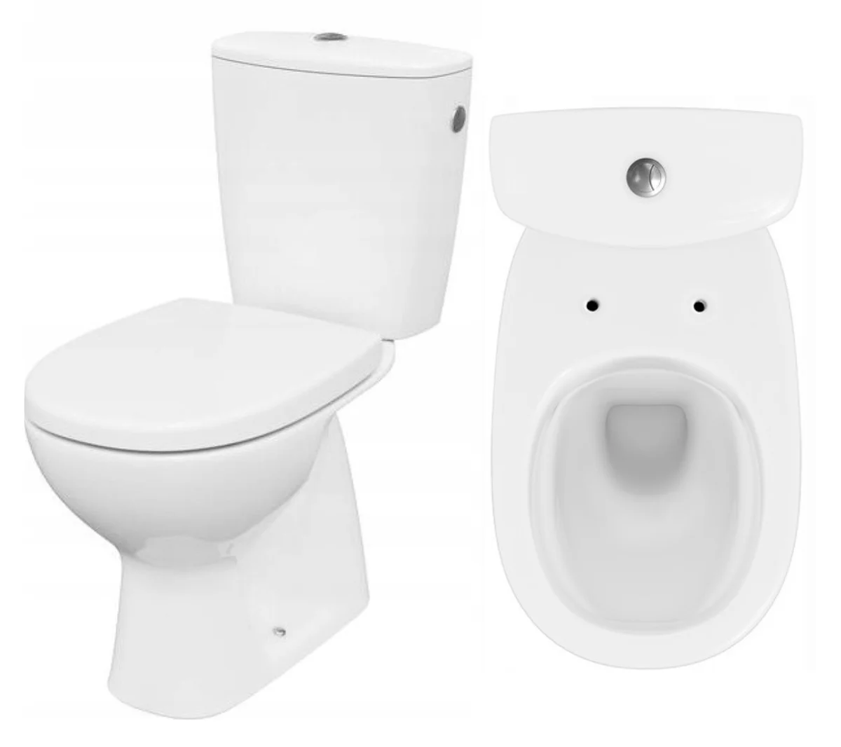 WC compact wit toiletzitting met plank ARTECO 3/5 L