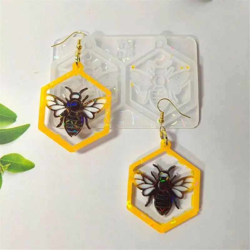 A52E Silicone Jewelry Mold for Resin Casting, Pendant and Earring Charm Mold with Decorative Frame Styling for Handmade