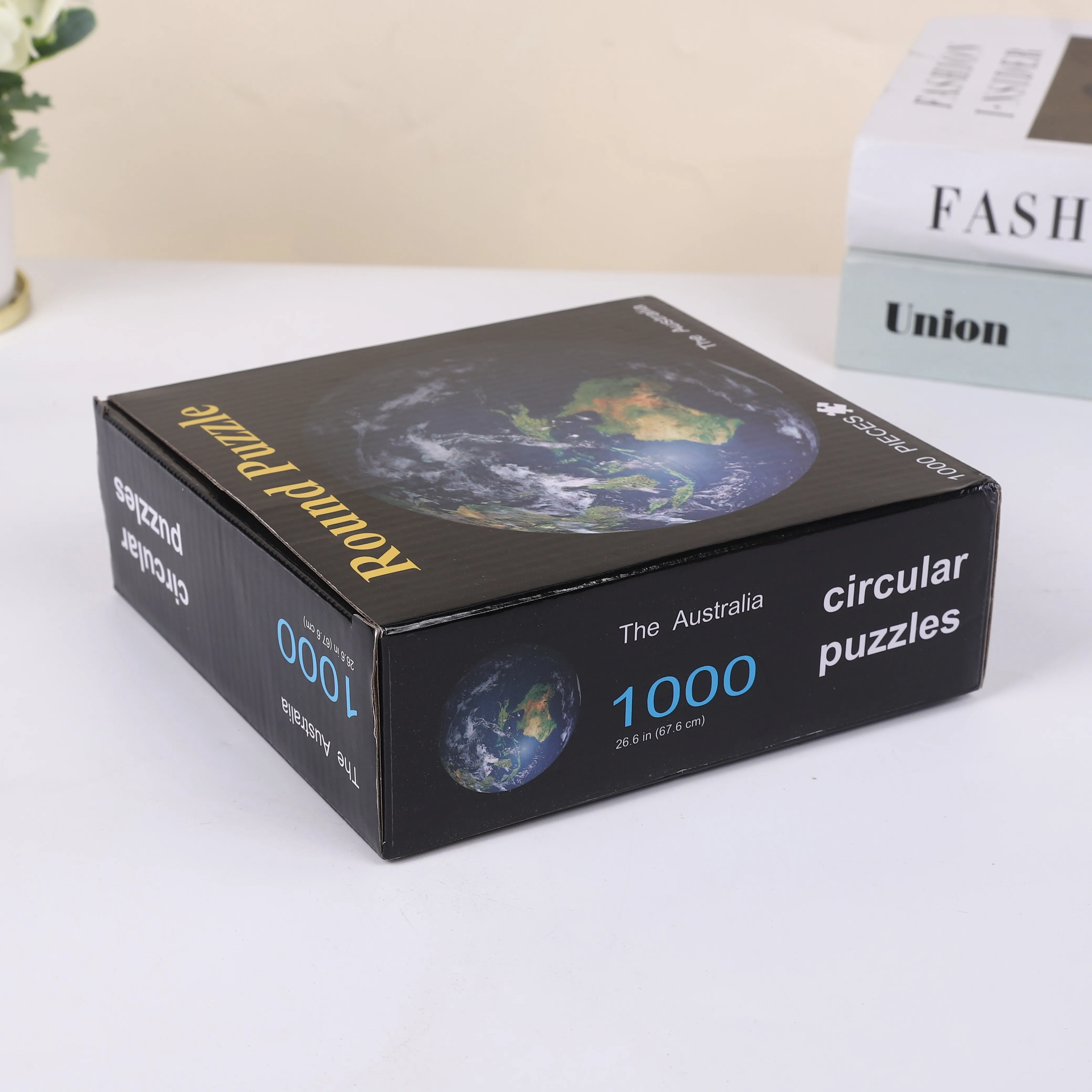 Adult Round Puzzle 1000 Pieces Moon Challenge Games Learning Educational Puzzle Moon Puzzle Space Flat Puzzle Difficult  Toys