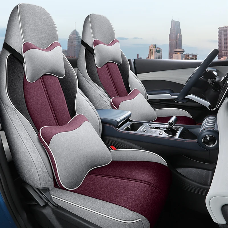 Full Surround Fabric 5‑Seat Car Seat Covers Set Compatible with 23‑25 BYD ATTO3, Durable Automotive Seat Protector Cushion