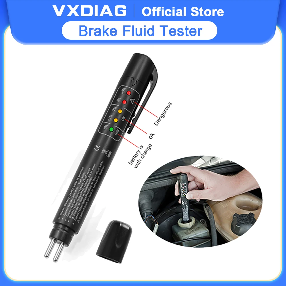 Universal Brake Fluid Tester Accurate Oil Quality Diagnostic Tools LED Indicator Liquid Testing Pen Automotive Brake Oil tester
