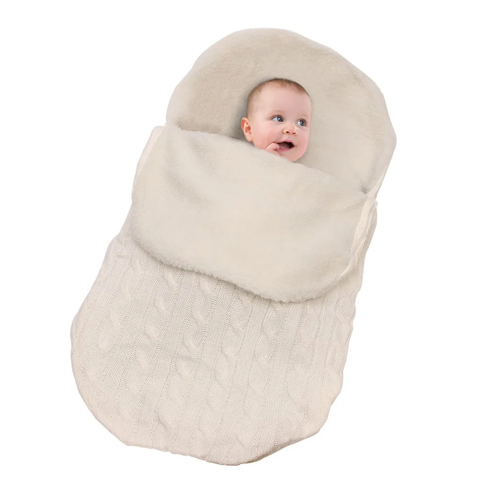 My Soft Life-saco de dormir de terciopelo para bebé recién nacido, manta de carrito infantil, nido cálido de punto grueso, nuevo diseño