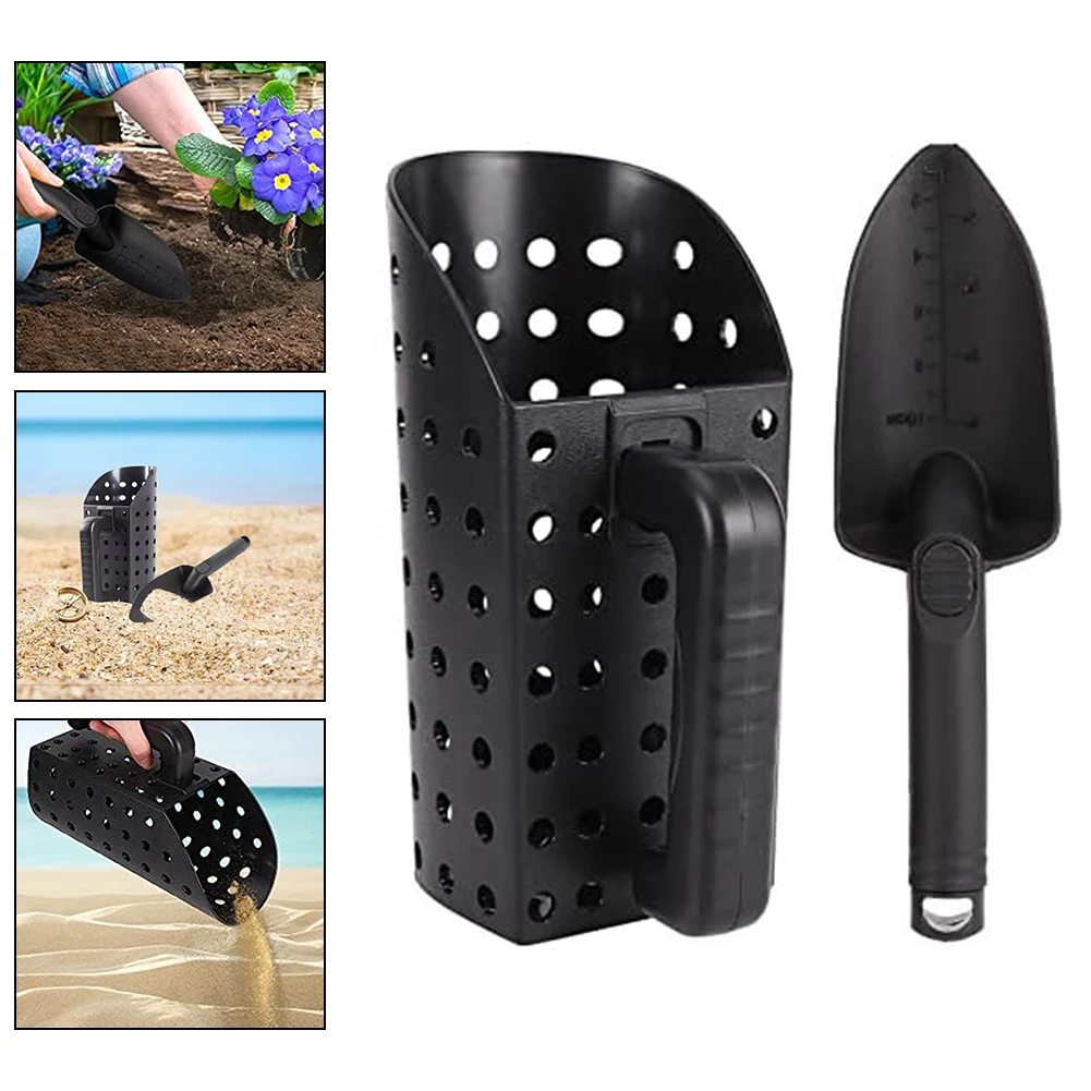 

ABS Hourglass Shovel Metal Filter Sieve Metal Beach Treasure Hunting Garden Tool Small Spatula Multifunctional Gardening Tools