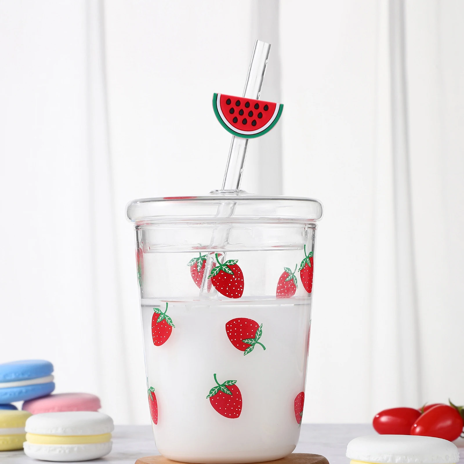 

10Pcs Watermelon Straw Toppers Cute Decorative Straw Charms Drinking Accessories Party Picnic Fun Tumbler Accessories