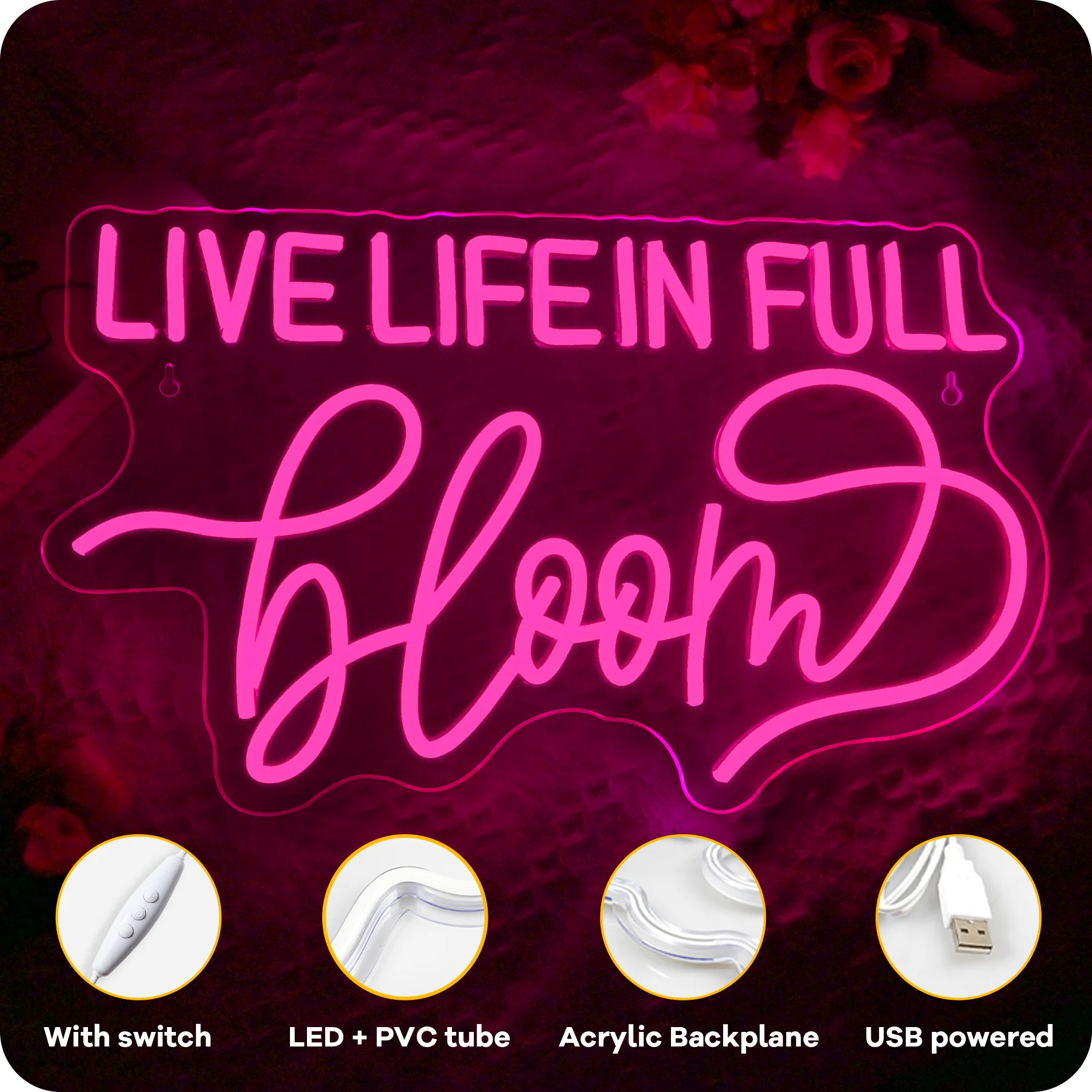 Letrero de neón Vive Life In Full