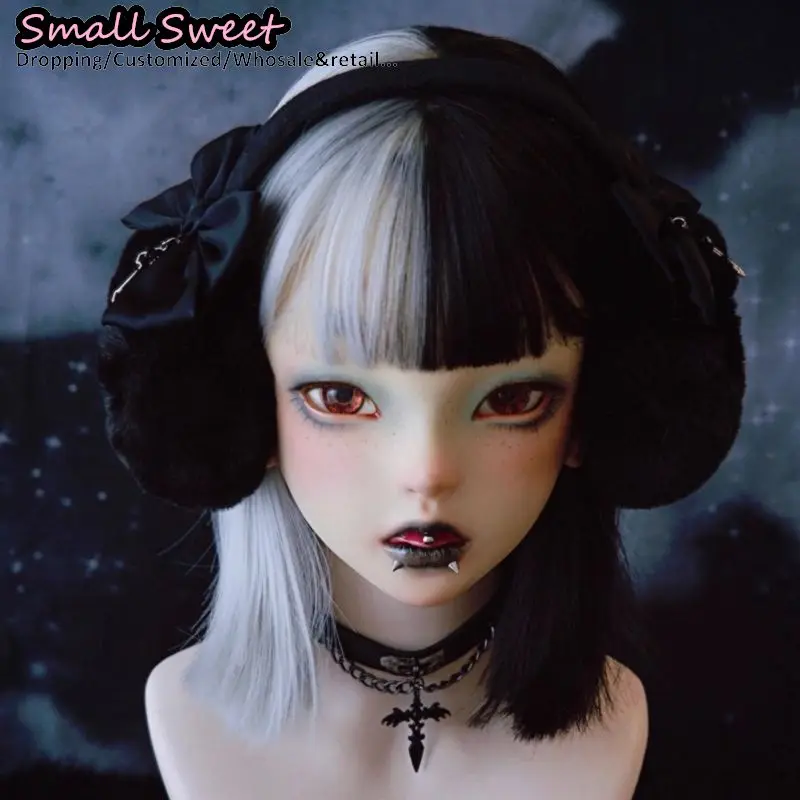 Gothic Punk Handmade Bow Cross Earmuff Dark Warm Ear Black Plush Subcultural Y2K Girl Protection Winter Earmuffs Accessories