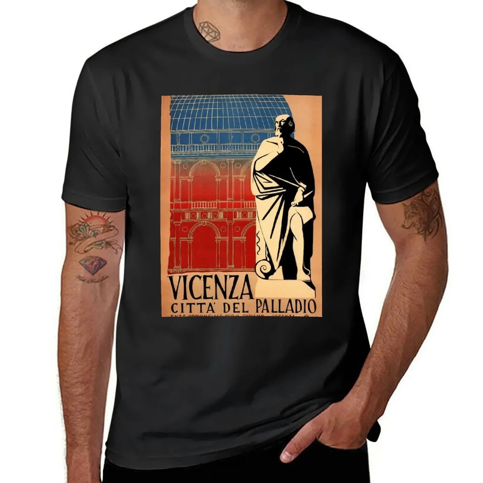 VICENZA Citta Del Palladio ITALY Vintage Tourism Travel Advertising Art Poster T-Shirt sweat men clothing