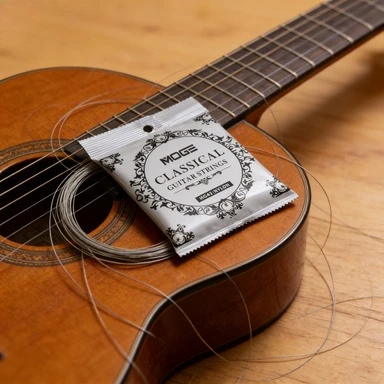 Cuerdas para Guitarra Clásica MOGE MG43 028-043, Nylon con Recubrimiento de Alambre Plateado, Accesorios para Instrumentos Musicales