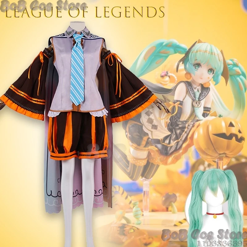 

Project SEKAI Mikuku Pumpkin Uniform Cosplay Clothes Anime Stage Performance Outfit Prop Halloween Christmas Carnival Outfit Cos