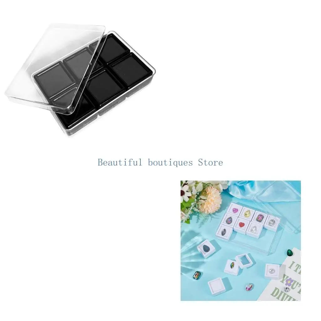 U4LF Jewelry Display Box Clear Acrylic Storage Container With Lid Sponge Pad