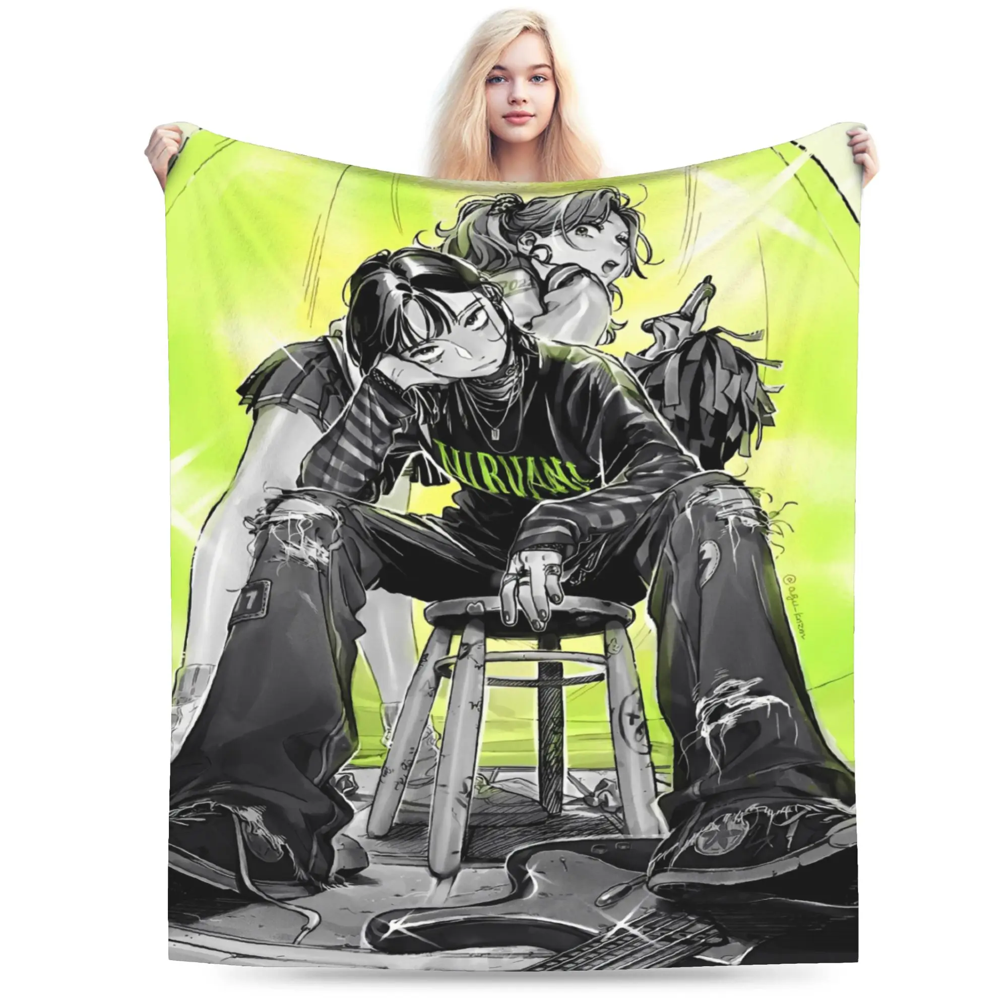 Comfort The Guy She Was Interested In Wasnt a Guy at All Blanket Merch Sofa Decorative  Throw Blanket Warm Fleece for Couch