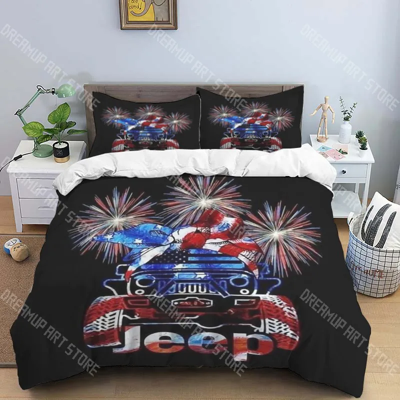 3D Printed JEEP Trendy Car Bedding Set for Boys Girls Duvet Cover Pillowcase Twin Queen King Full Single Double Sizes