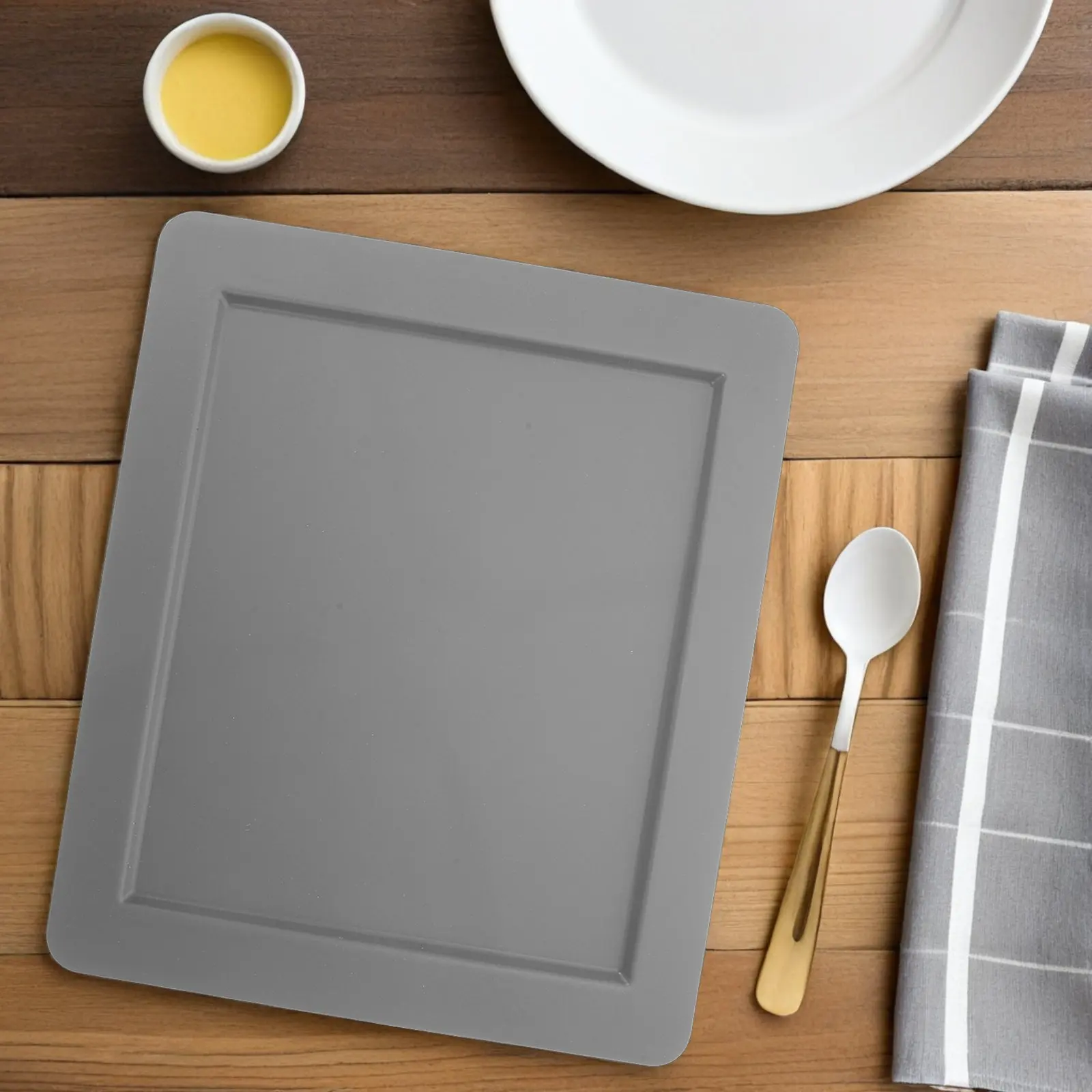 

2Pcs Kitchen Bakeware Pretend Oven Pan Set for Kids Baking Sheet Play Realistic Baking Tray Cooking Accessories