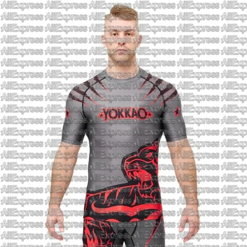Camiseta Deportiva Informal de Moda YOKKAO para Verano, Estampada en Gris, de Manga Corta, Personalizada para Adultos y Niños