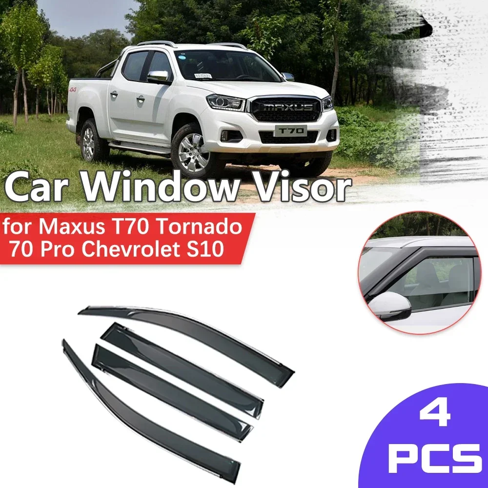 Window Visor for Maxus T70 Tornado 70 Pro Chevrolet S10 Max 2017~2025 Eyebrow Shelter Vent Awning Deflector Guard Accessories