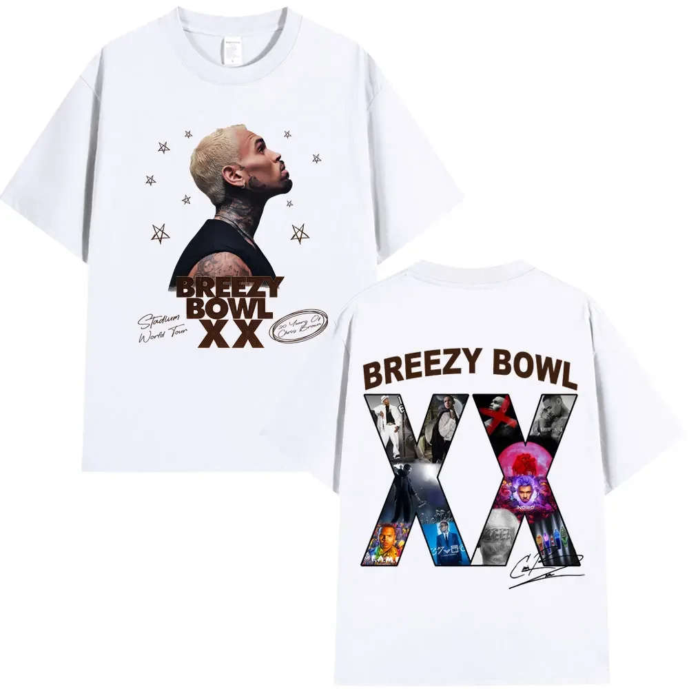 

Chris Brown Breezy Bowl XX 2025 Tour Concert Merch T - Shirt, Unisex, Hip Hop Style, Cotton, Big - size Casual T - Shirt