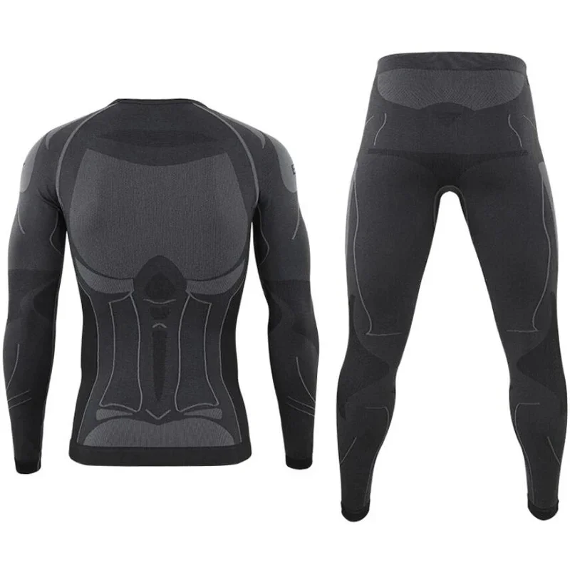 Men's Tactical Tight Fitting Seamless Thermal Underwear Outdoor Sports Function Breathable Training Design Cycling Thermal Suit