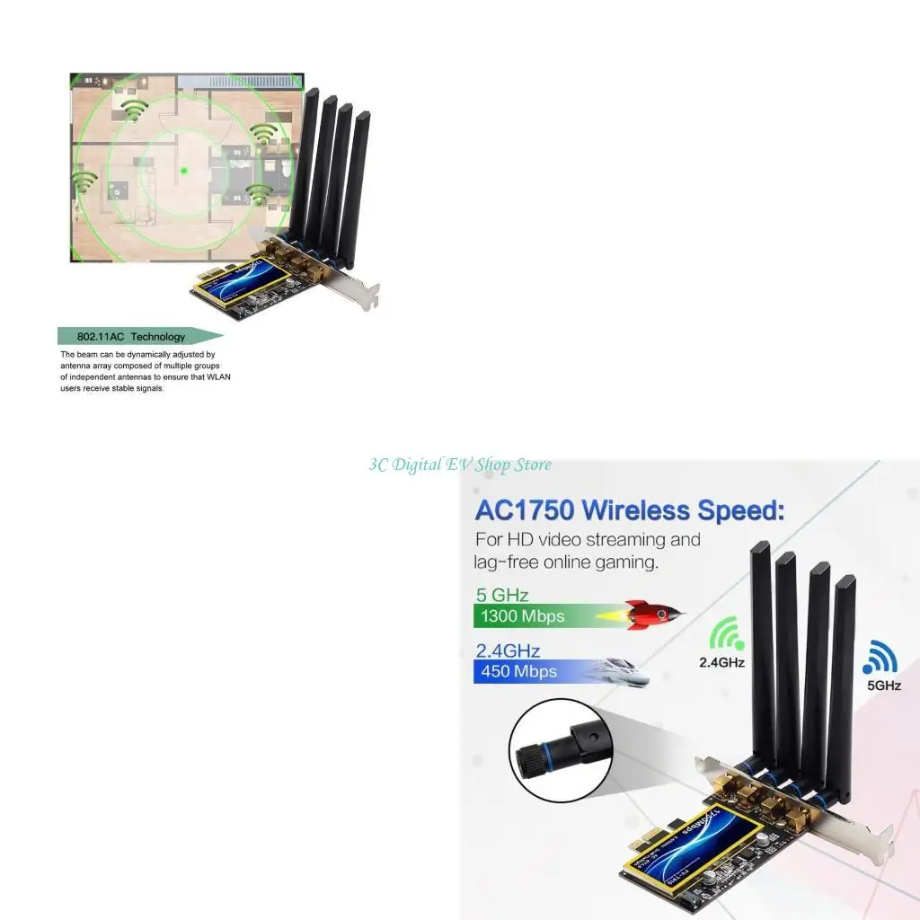 

E74D PCIe WiFi-адаптер BCM94360CD Bluetooth-совместимый приемник 2,4G/5 ГГц, 1750 МБ