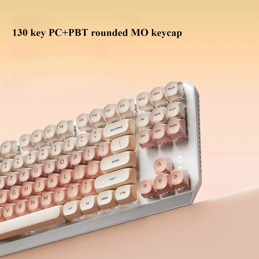 Liquid Foundation Theme Key Cap Set 130 Key Scrub Powder Double Layer PC+PBT MO Key Cap for Mechanical Keyboard 61/68/75/104/108