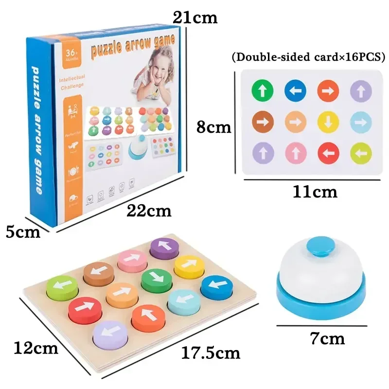 Kinder Montessori Farbe Pfeil Richtung Bord Spielzeug Holz Sortierer Eltern-kind-Interaktive Denken Ausbildung Puzzle Spiel Geschenk
