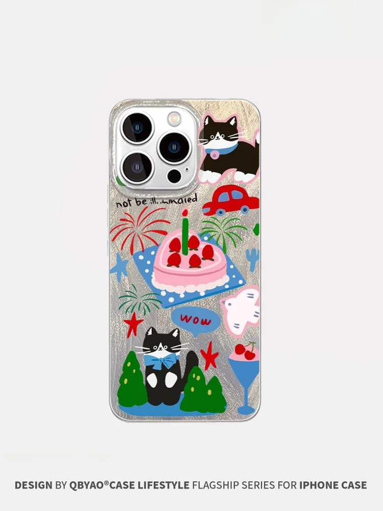 

Jiagradient Emard Phone Case for 16Promax Cake Design Full Cover AntiFall Gradient Soft Silicone Protective