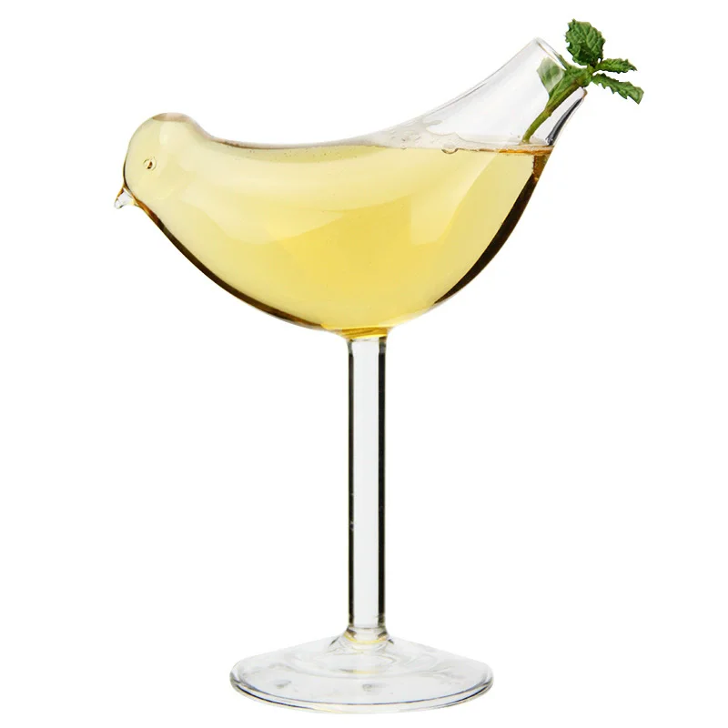 

Creative Cocktail Glass Bird Design Clear Cocktail Glass Novelty Drink Cup for KTV Bar Night Party Barware
