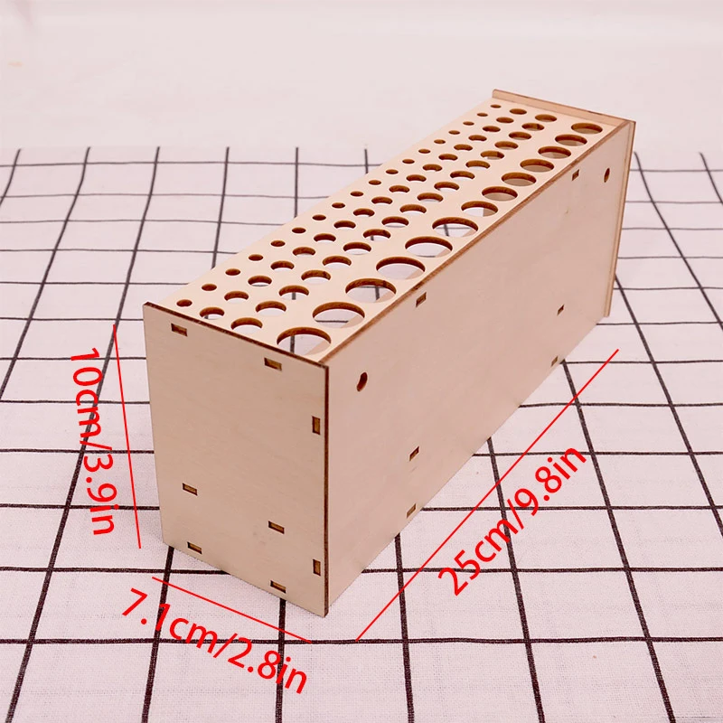 Tempat kuas cat kayu 67 lubang, dudukan sikat cat kayu berdiri Organizer meja dipasang di dinding rak kuas Makeup untuk perlengkapan melukis