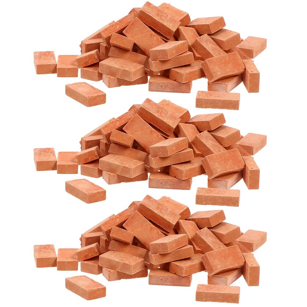 150 Pcs Mini Blocks Simulated Brick Toy Miniature Toys Clay Handmade Layout Decors Miniatures for Crafts