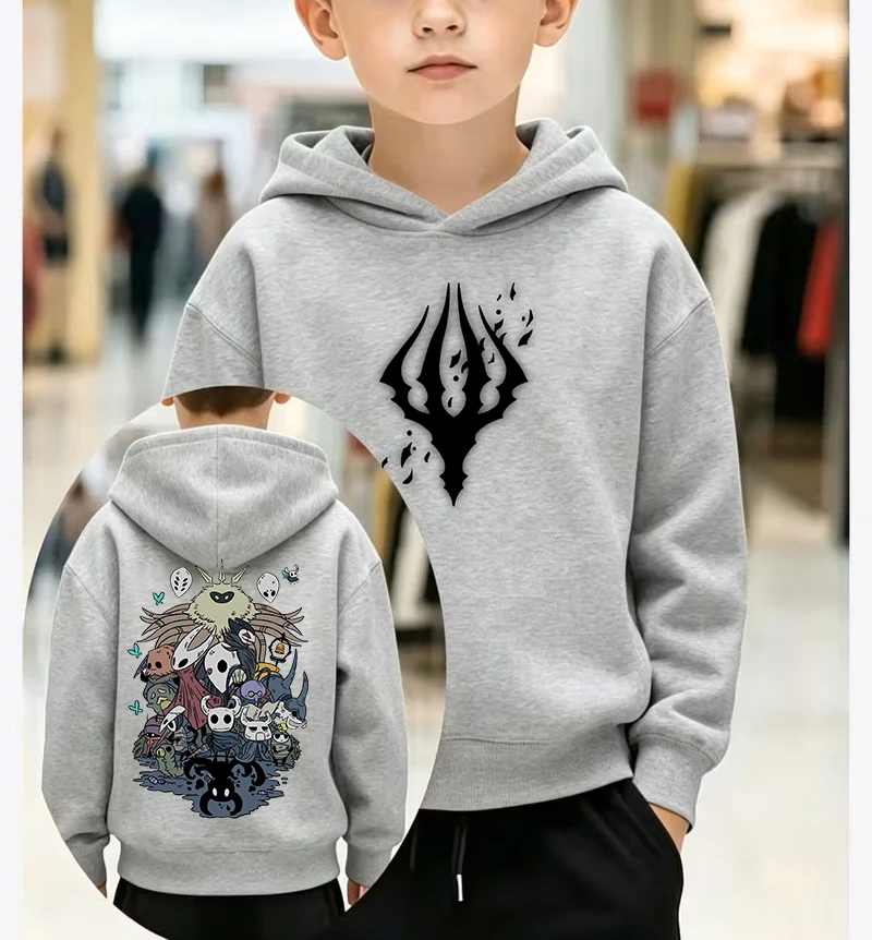 Hollow Knight Graphic Hoodies Long Sleeve Sweatshirts Boys Girls Clothes Kids Cartoon Tops Coat Autumn Casual  Fleece Pullovers