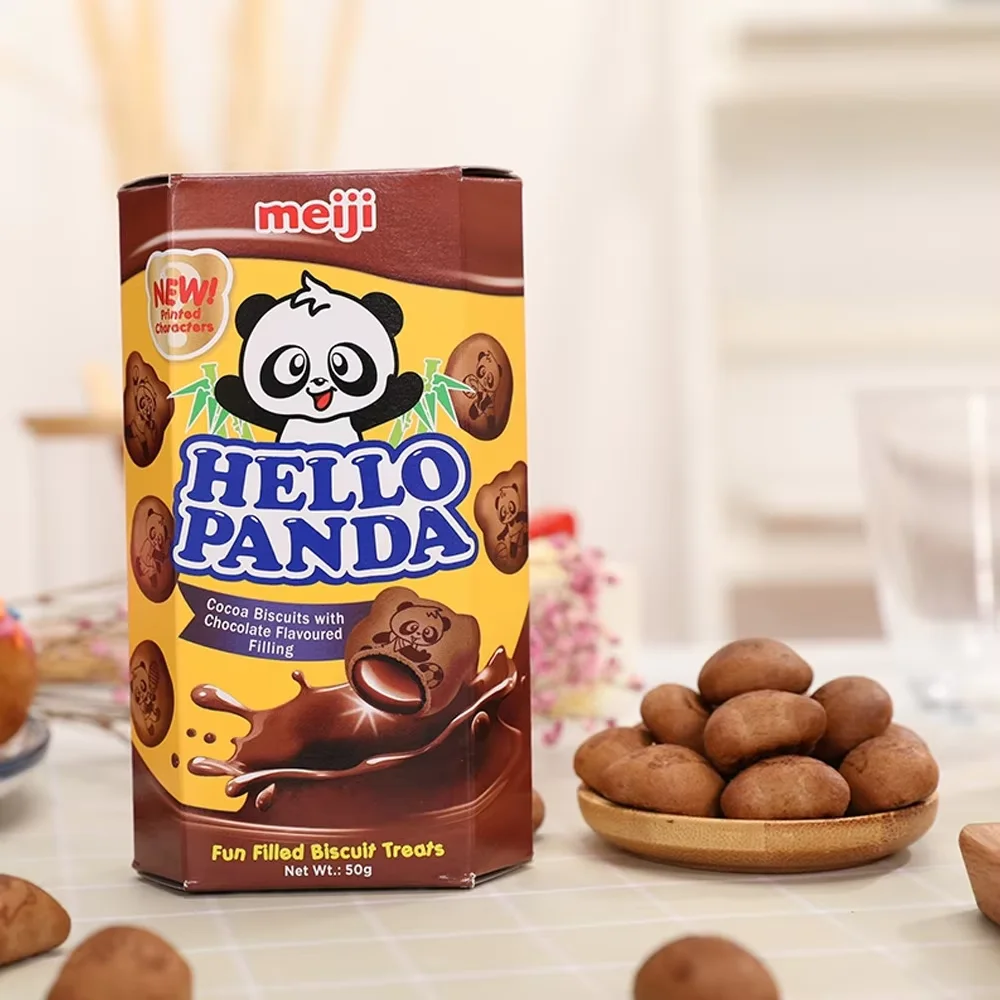 Meiji، Bear - بسكويت على شكل (نكهة الشوكولاتة المزدوجة)، عبوة من 10 قطع، 50 جرام لكل علبة