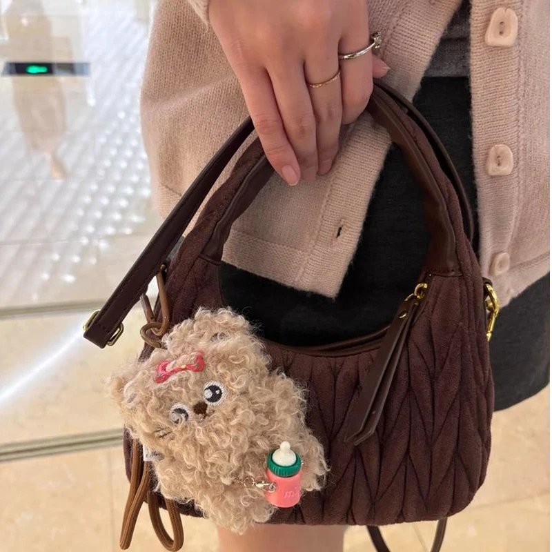 

Cartoon Milk Bottle Kitten Soft And Cute Plush Toy Cute Hand Rope Bag Keychain Pendant Hanging Decoration Cute Festival Gifts