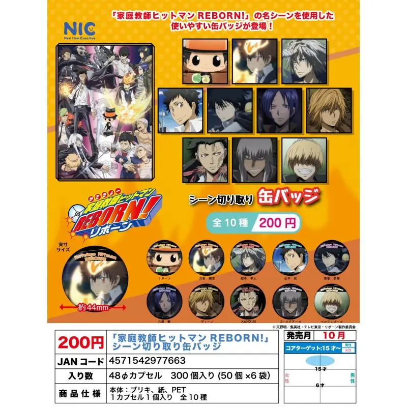 

Nic Japan Gashapon Capsule Toy Katekyo Hitman Reborn Name Scene Badges