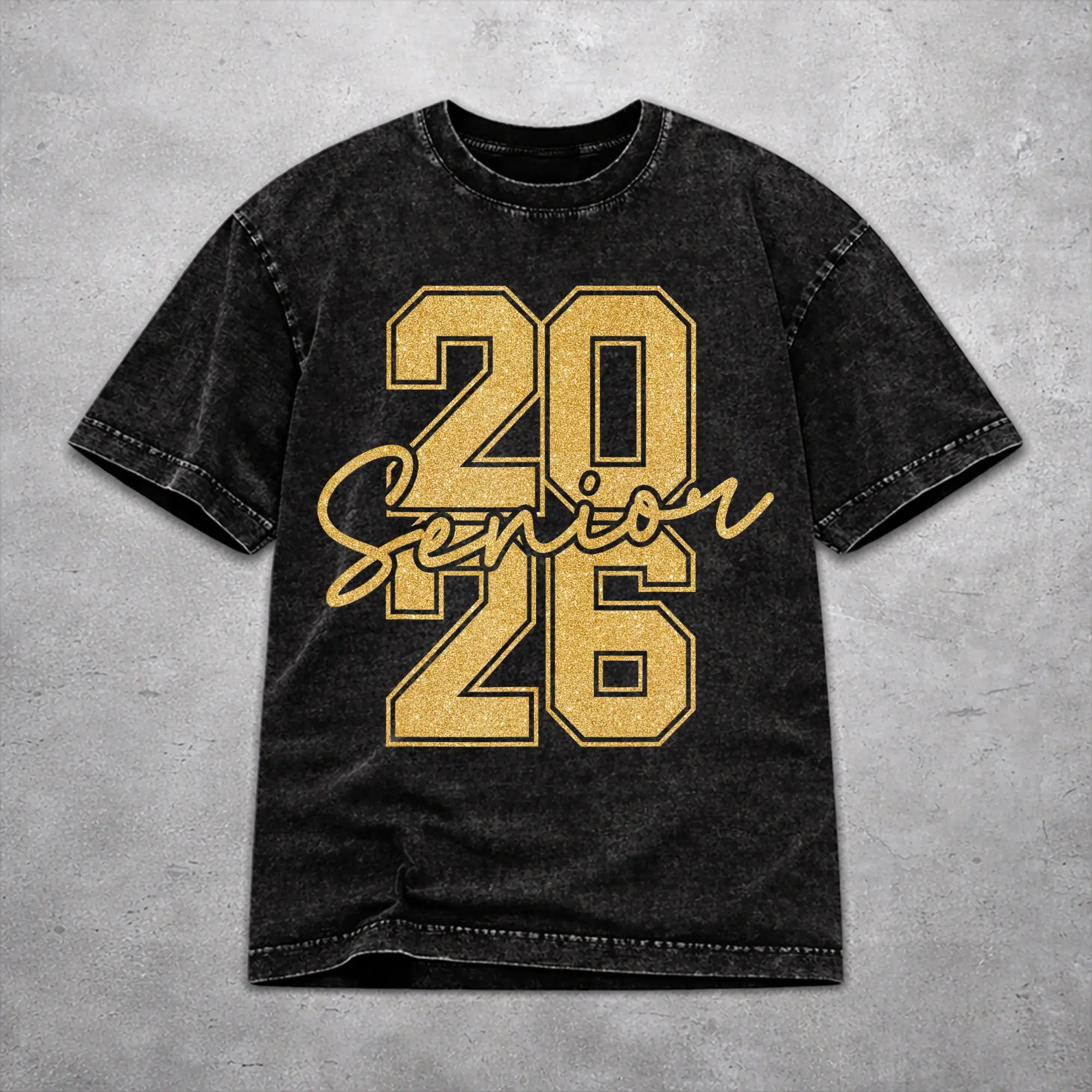 Class of 2026 Senior Graduation Washed T Shirt Fashion Harajuku Men Women  Hiphop Tee T-Shirts Cotton