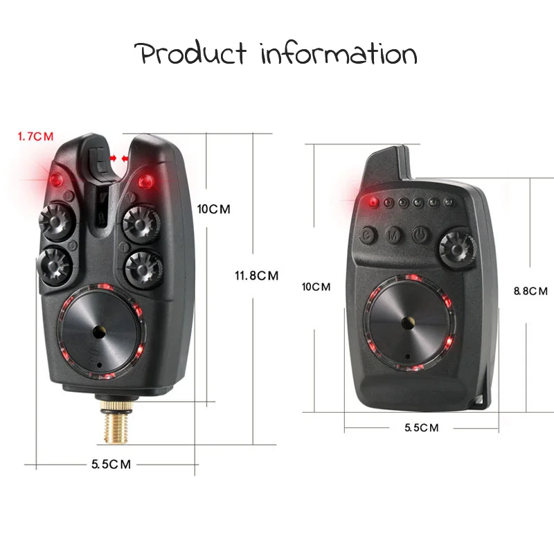 JY-77 1 + 3/1 + 4 Wireless Bite Alarm Set Remote Control Bite Indicator Carp Fishing Accessories Colorful Lights