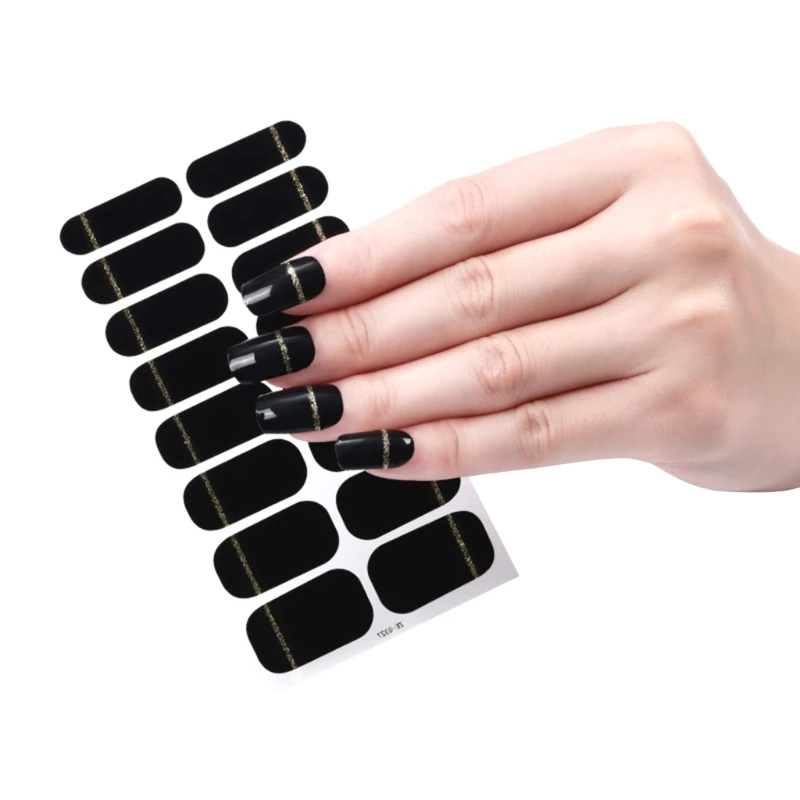 16 strisce adesivi per smalto per unghie Set adesivi per unghie per lampada UV Designer 3D Nails Polish Wraps Adesivi per