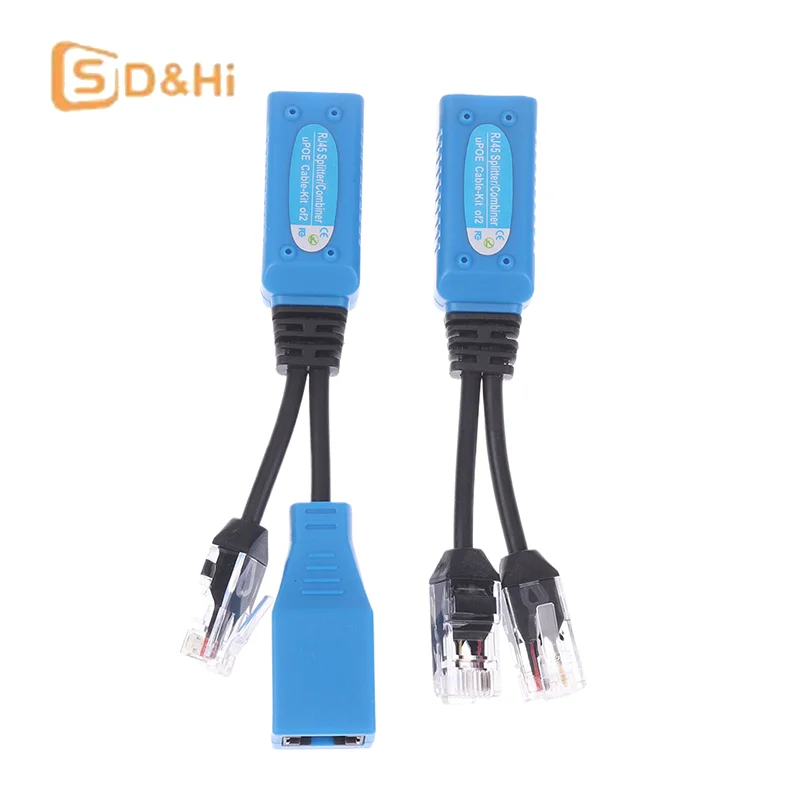 1Set Plastic POE Cable Kit RJ45 Splitter Combiner CCTV POE Adapter Cable Passive Power Cable For IP Camera