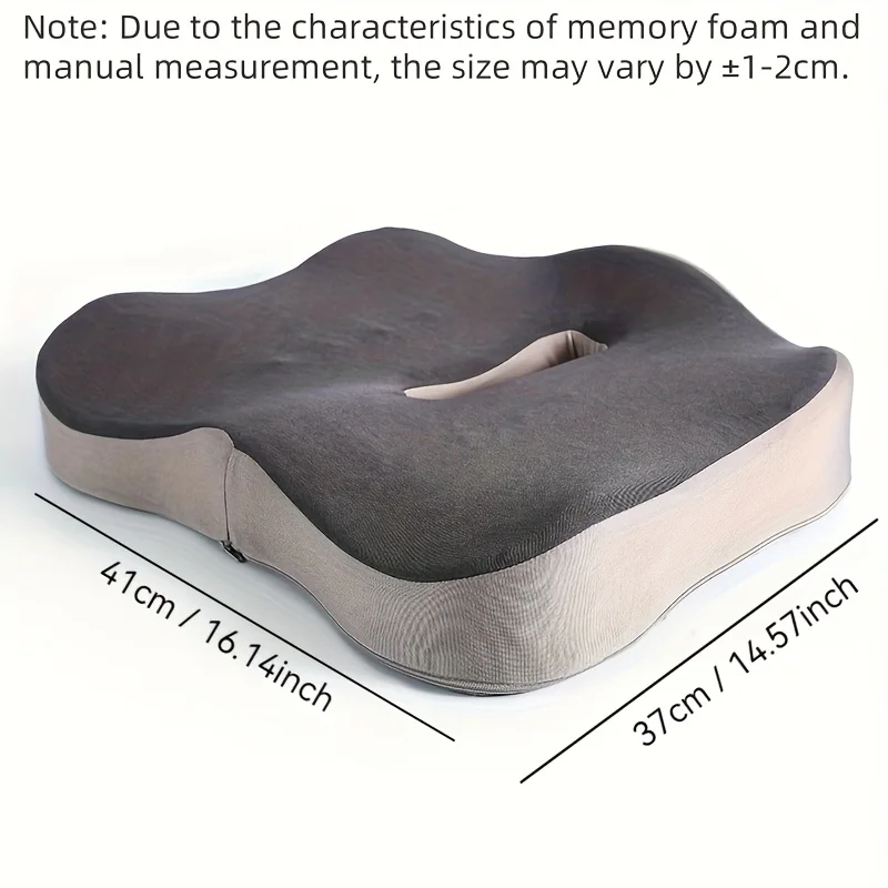 New Memory Foam Seat Cushion Ergonomic Sitting Pad with Center Groove Ideal for Long Sitting in Office Home Car or Desk Chair