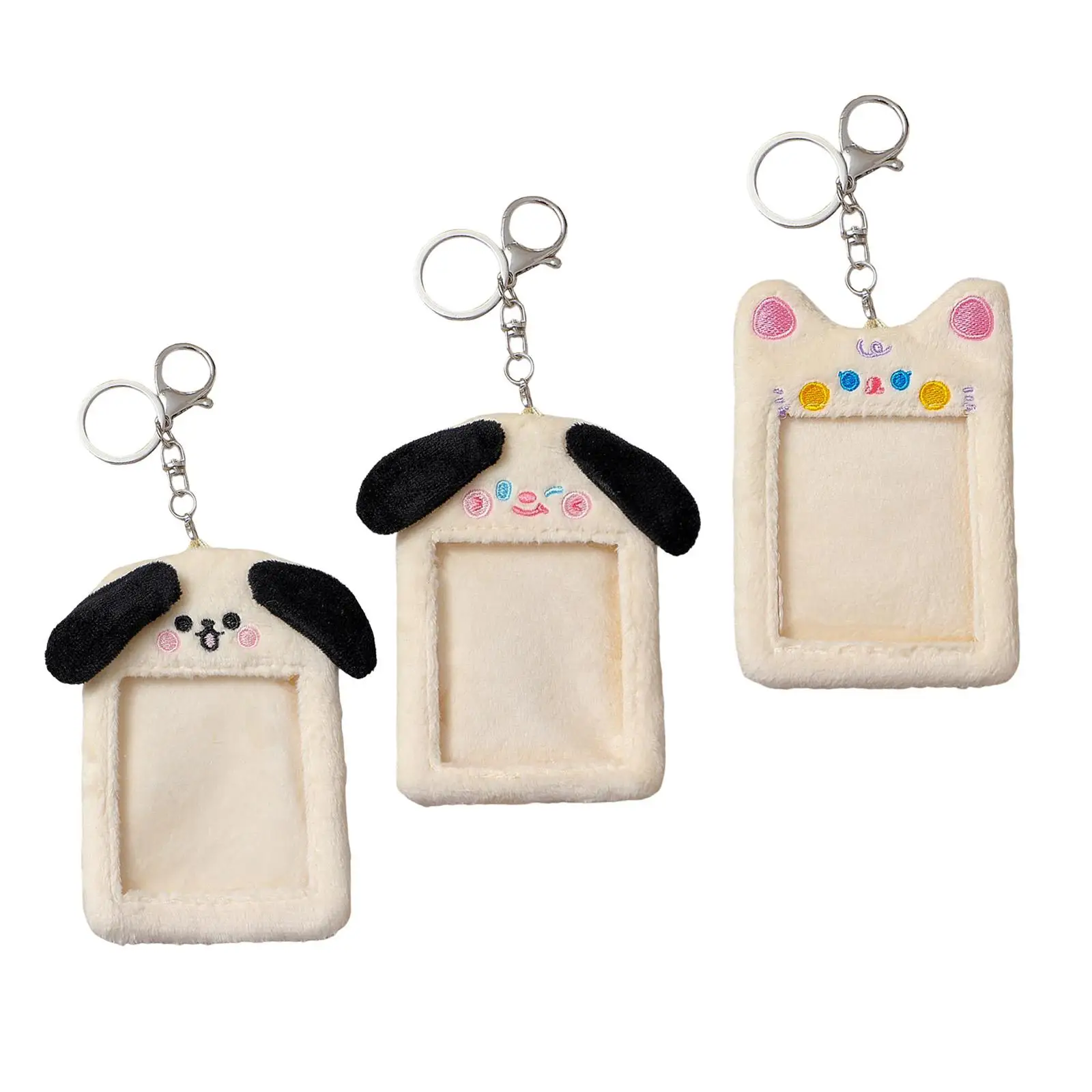 

Portable Plush Photocard Holder Keychain Protection Sleeve for Purse Handbag