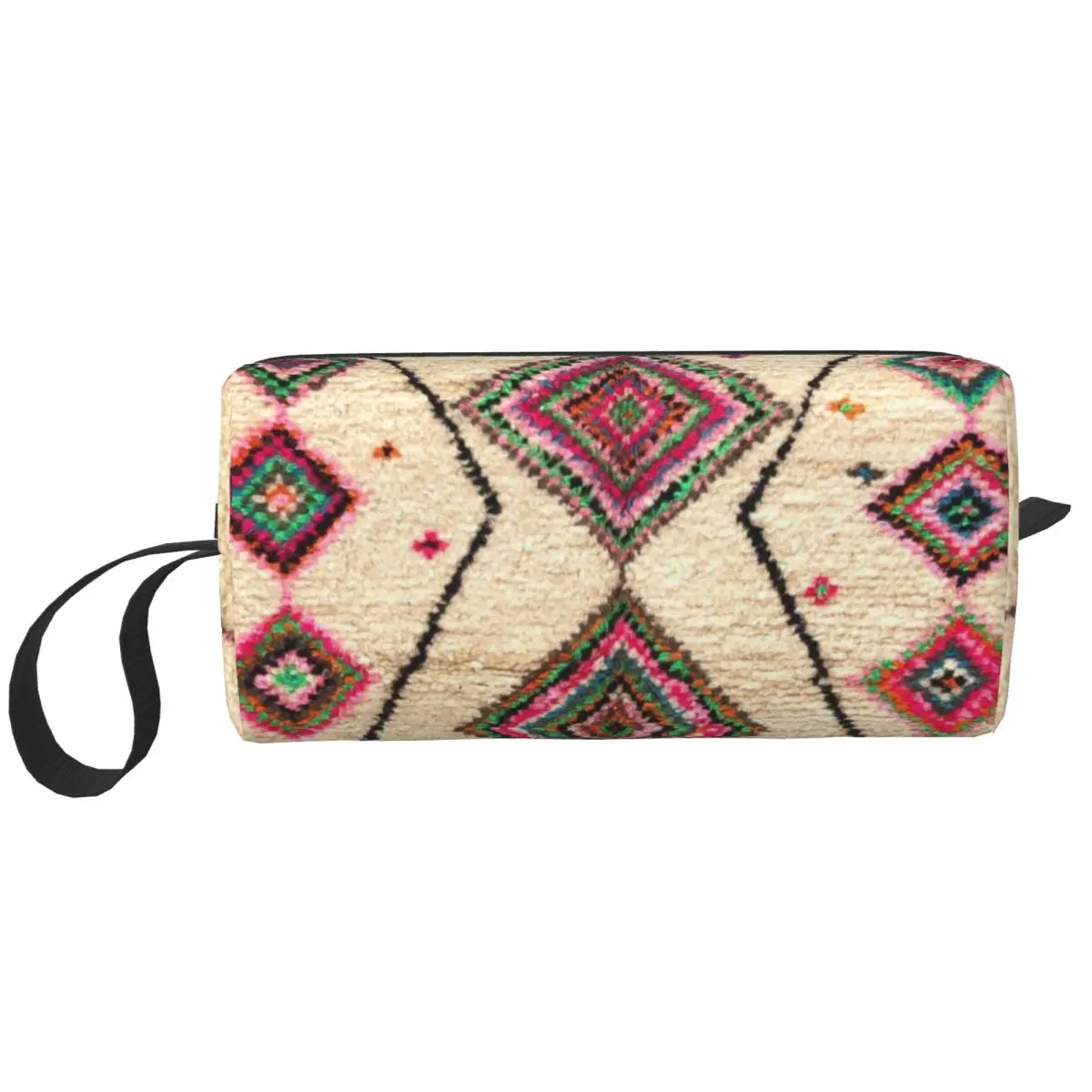 Moroccan Berber Rug Boho Style Makeup Bag Women Travel Cosmetic Organizer Cute Antique Bohemian Geometric Storage Toiletry Bags