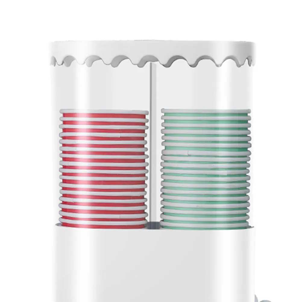 Automatic Wall Mount Cup Dispenser White Pull Type Paper Cup Holder Holds 140 Cups Diameter 5-7.6cm Eco-Friendly Food Grade