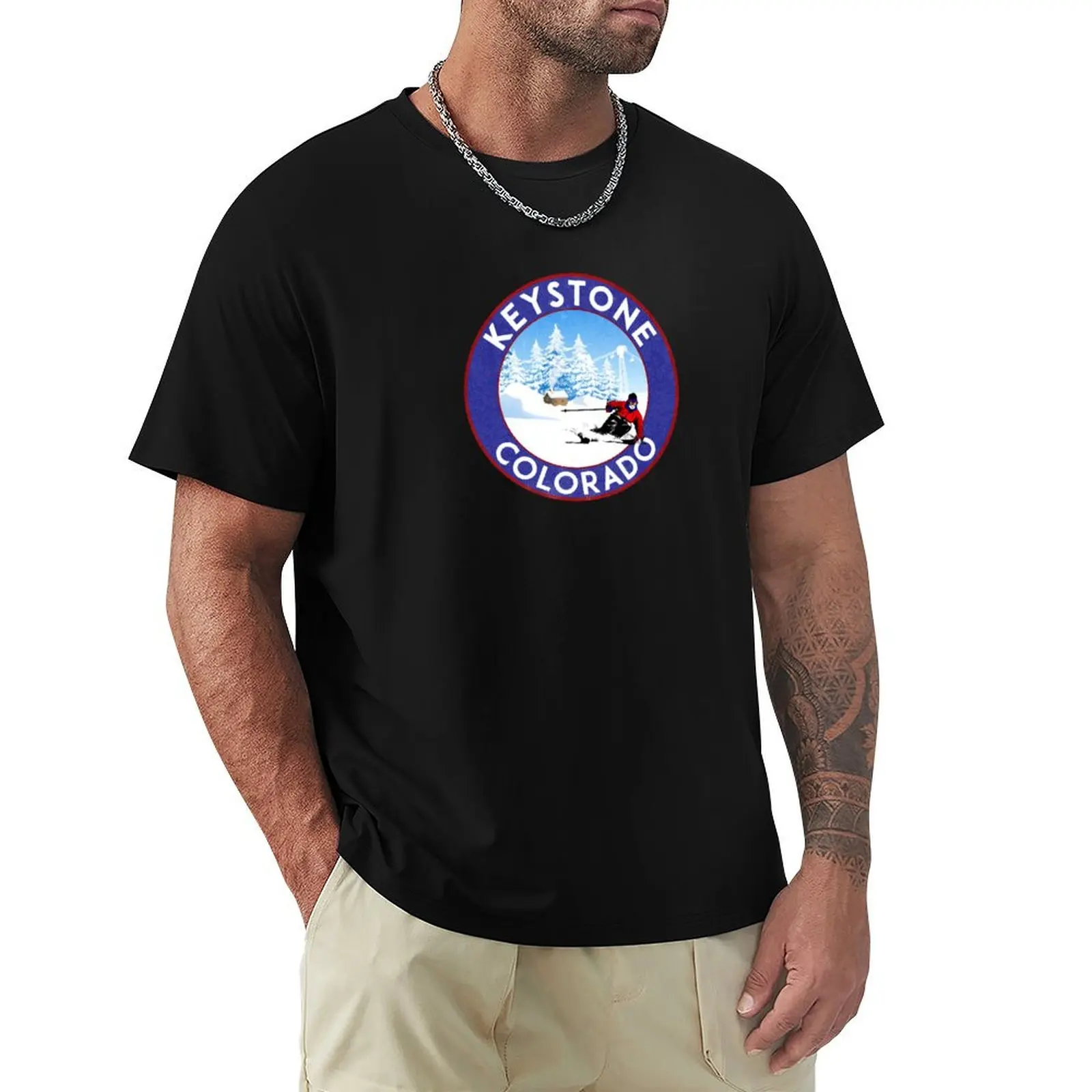 

Skiing Keystone Colorado Mountains Ski Snowboarding T-Shirt croswit shirt man aesthetic clothes T-shirt men