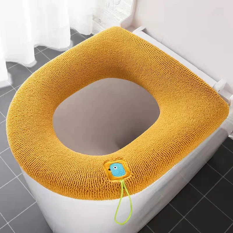O Shape Universal Winter Toilet Seats Cover Closestool Mat Washable Bathroom Accessories Knitting Keep Warm Soft Toilet Seat