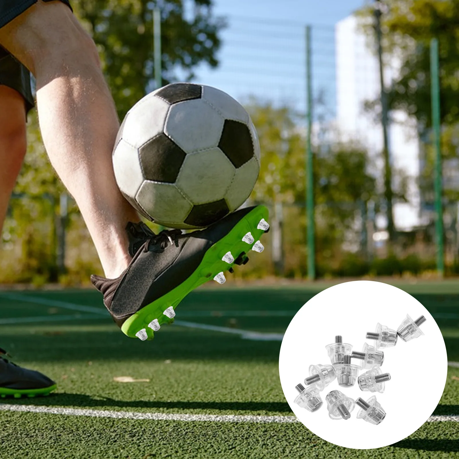 

10Pcs Soccer Shoe Aluminum Metal Replacement Cleat 13mm Transparent Ready
