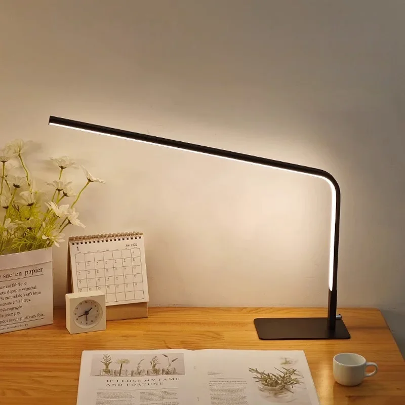 Modern LED Table Lamp Minimalist Black USB Dimmable Desktop Fill Light For Study Bedroom Bedside Coffee Shop Indoor Illumination