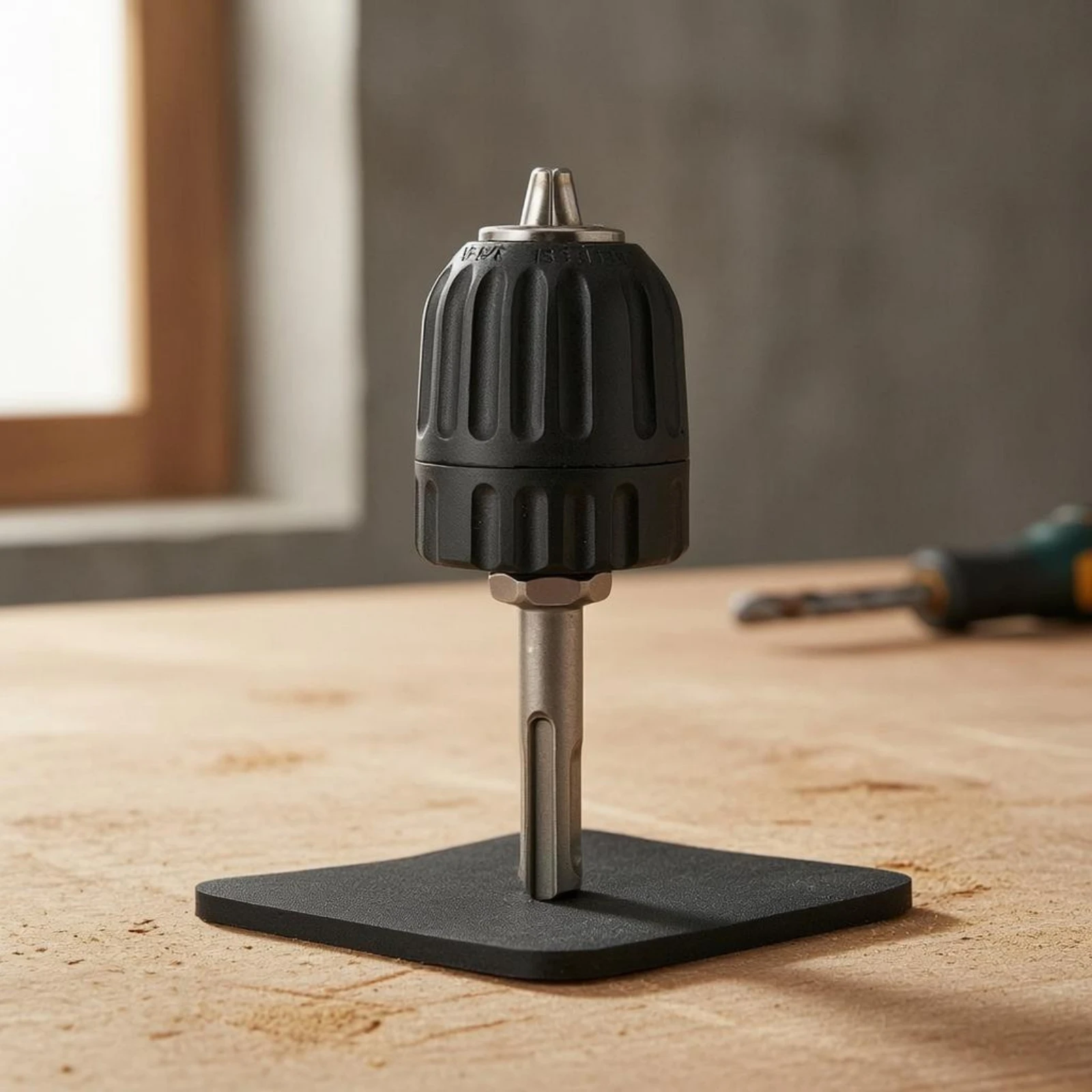 Self-Tightening Drill Chuck without Key Keyless Drill Chuck Tool Accessory Black Carbide Tipped Gripping Surfaces